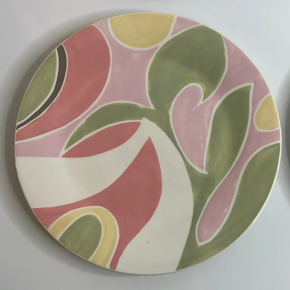 Jill Rosenwald Plates Set of 4 Abstract Floral Salad Plates